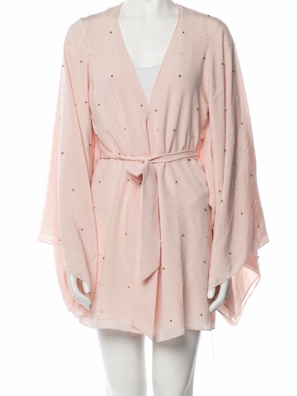 Agent Provocateur Blush Pink Beaded Wrap Robe